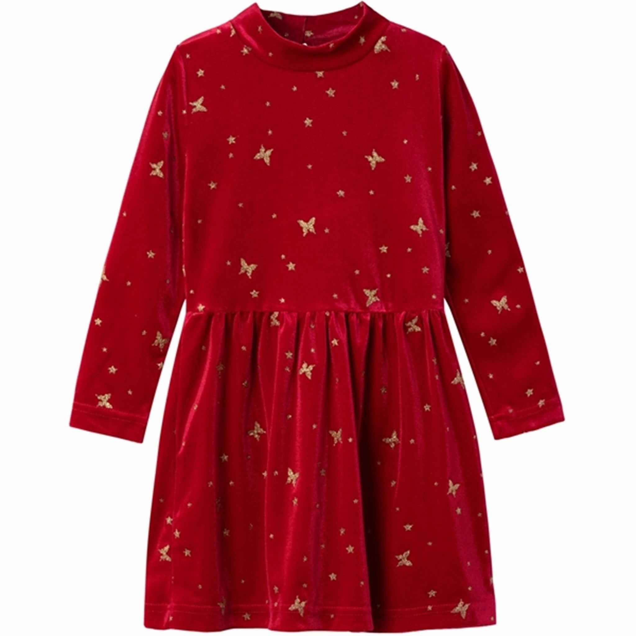 Warm Soft Name it Jester Red Rifly Velour Dress