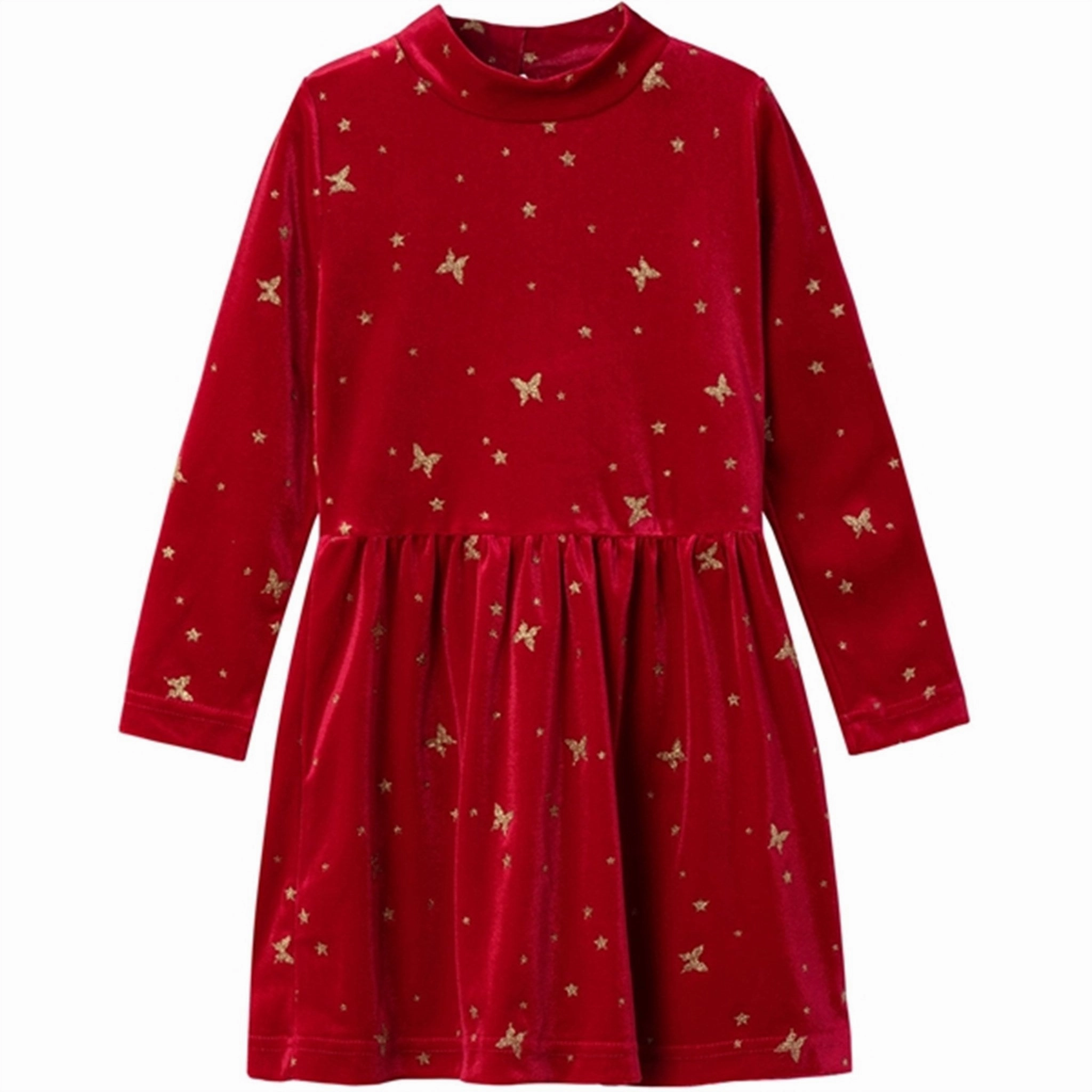 Moment Glow Name it Jester Red Rifly Velour Dress