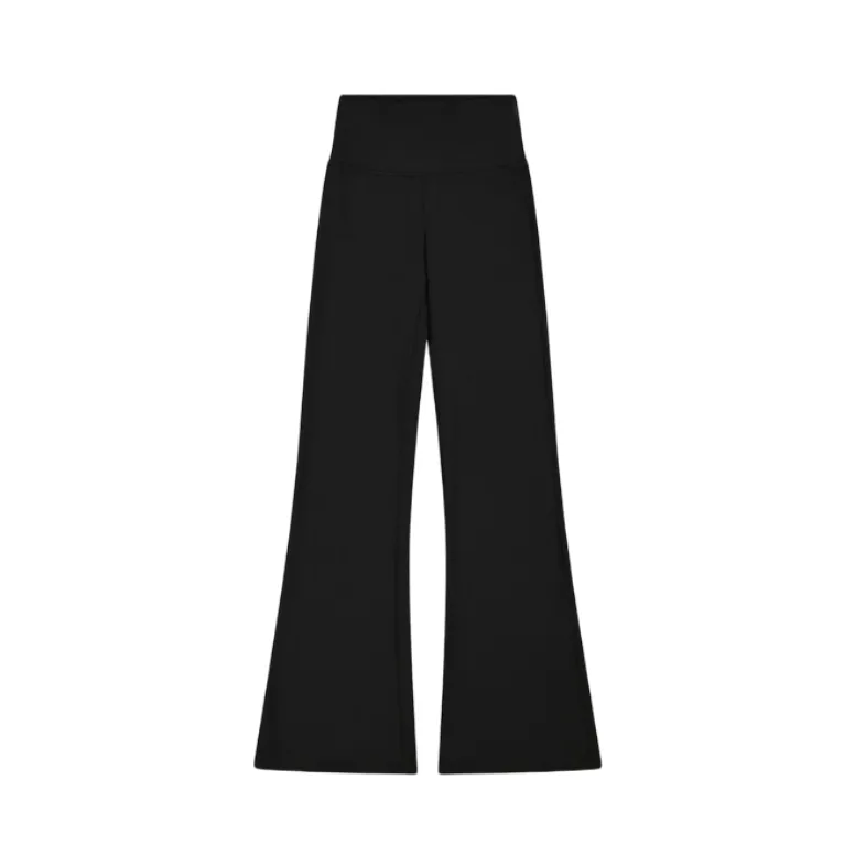 Champion pantalone sportivo da donna con vita alta e gamba a zampa Flare Leggings M59452 X001 nero Layered Panel Design