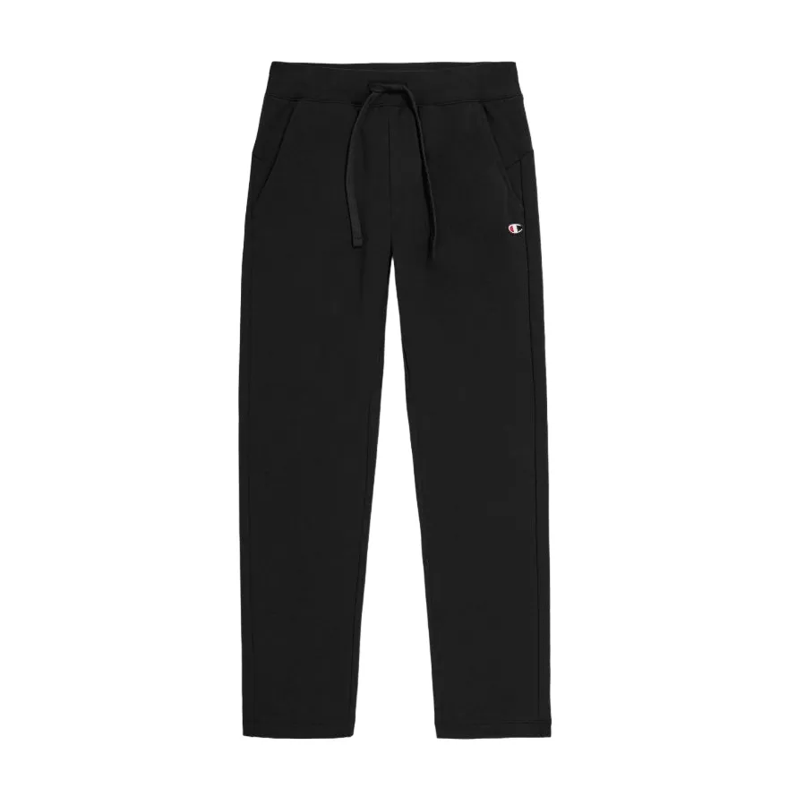 Champion pantalone sportivo da donna in cotone di felpa leggera elasticizzata Legacy 116609 KK001 nero Taped Neckline Resort Wear