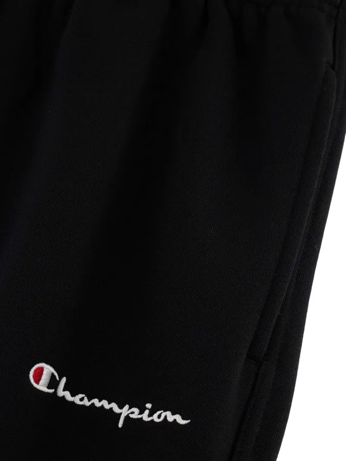 Champion pantalone sportivo da uomo con orlo diritto 220294 KK001 nero Essential Wear