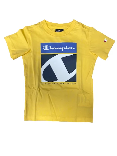 Champion T-shirt da ragazzo manica corta Legacy Graphic 306308 YS043 MIY giallo Breezy Design Workout