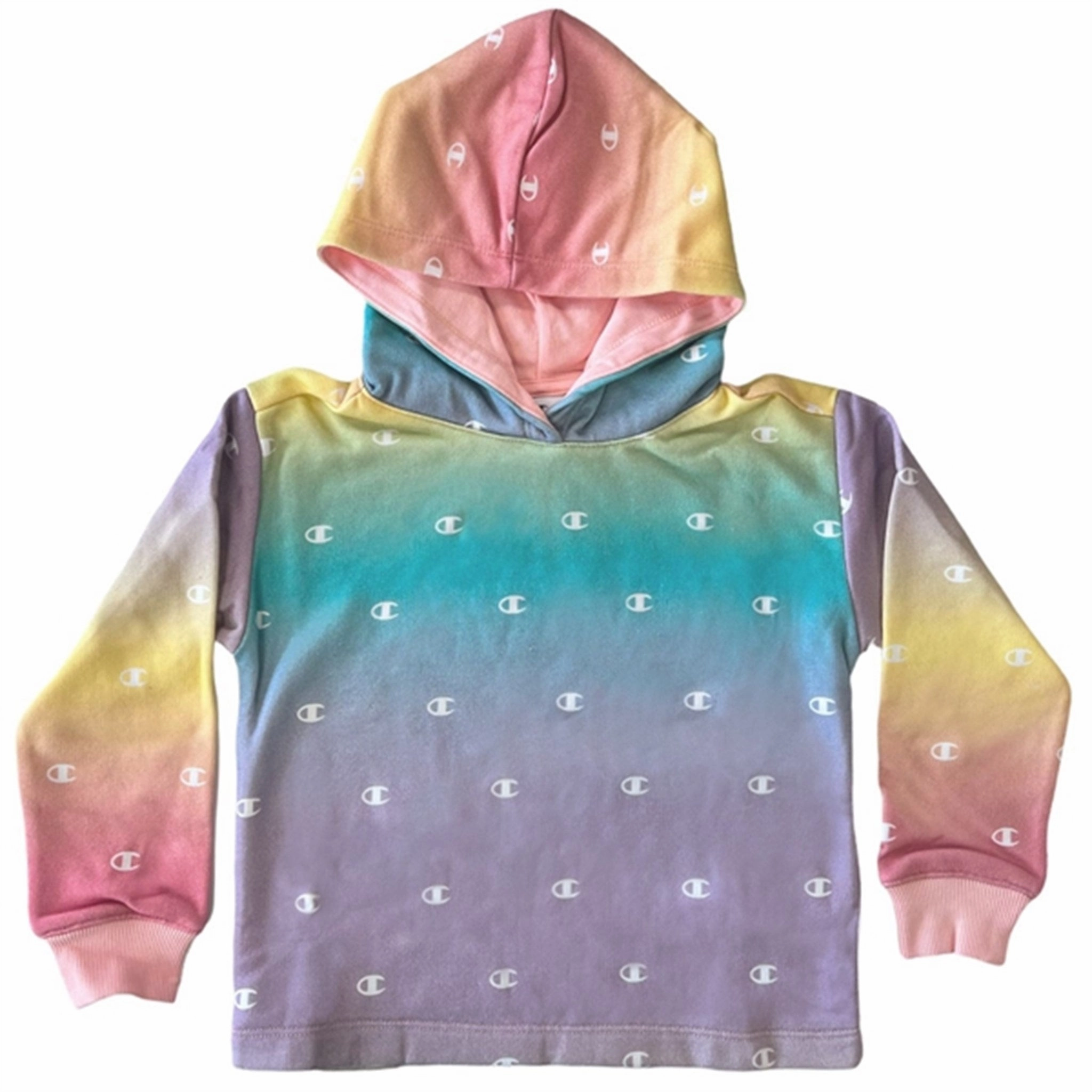 Champion White/Allover Hooded Sweatshirt Temperature control Two Way Zipper