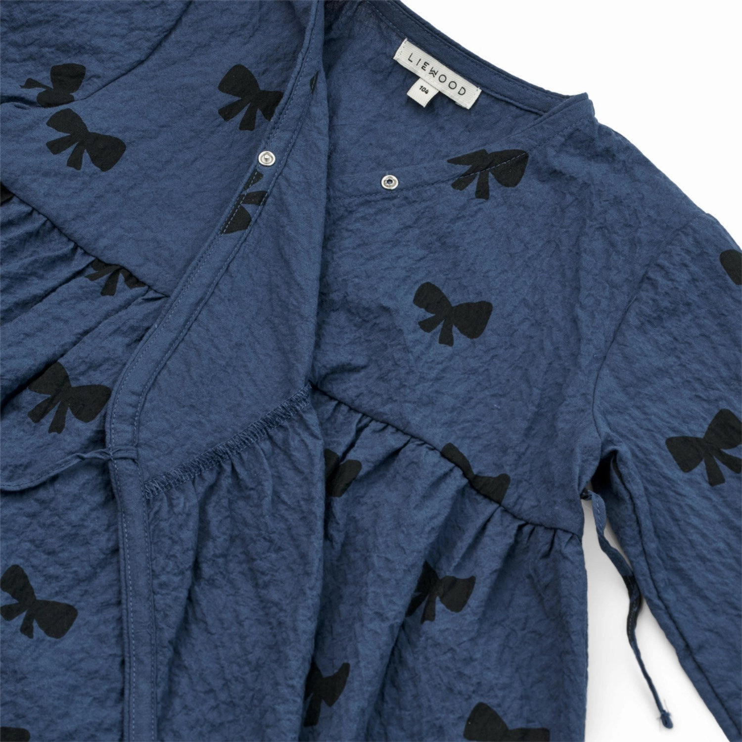 Contrast-Lining Chic Tailoring LieWood Bow / Indigo Blue Cleo Printed Dress