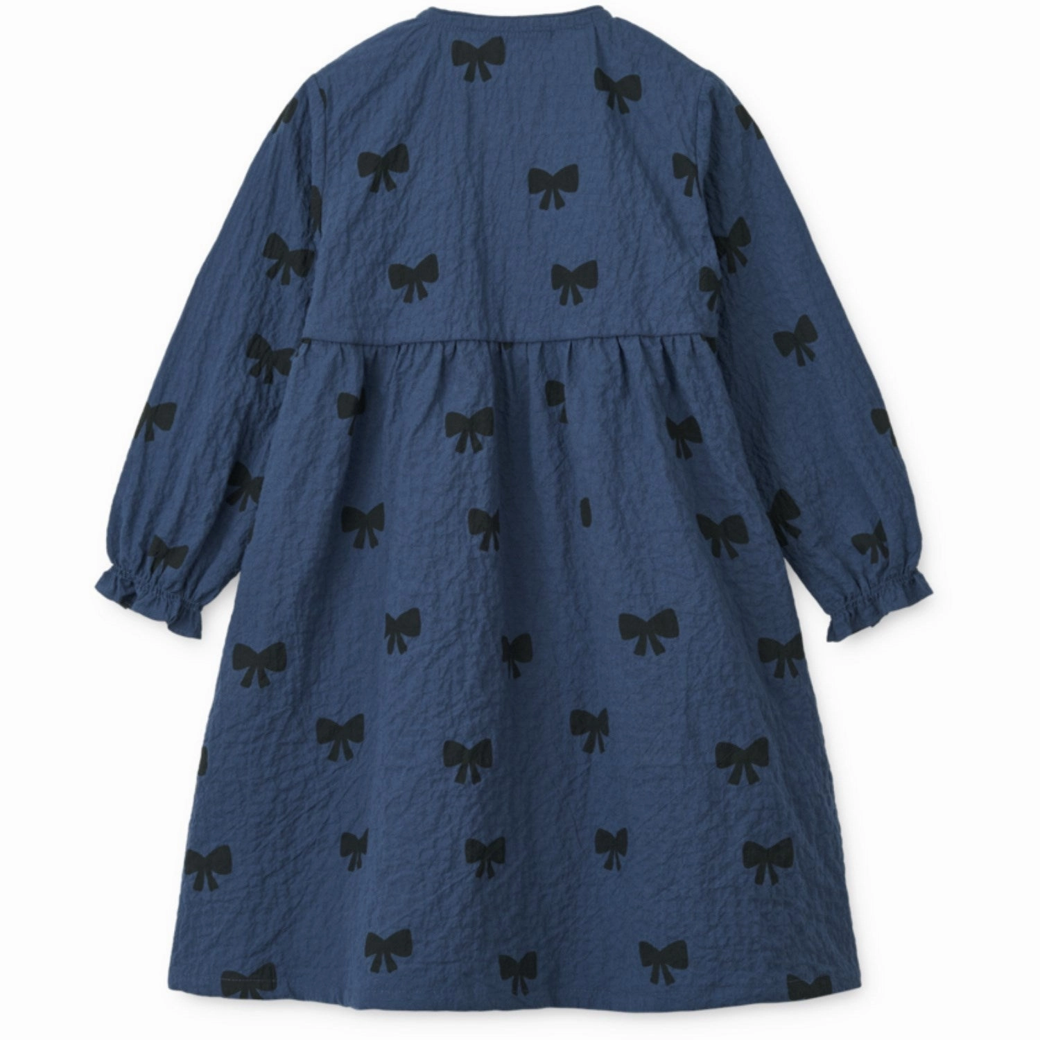 LieWood Bow / Indigo Blue Cleo Printed Dress Long Sleeve Bloom Zone