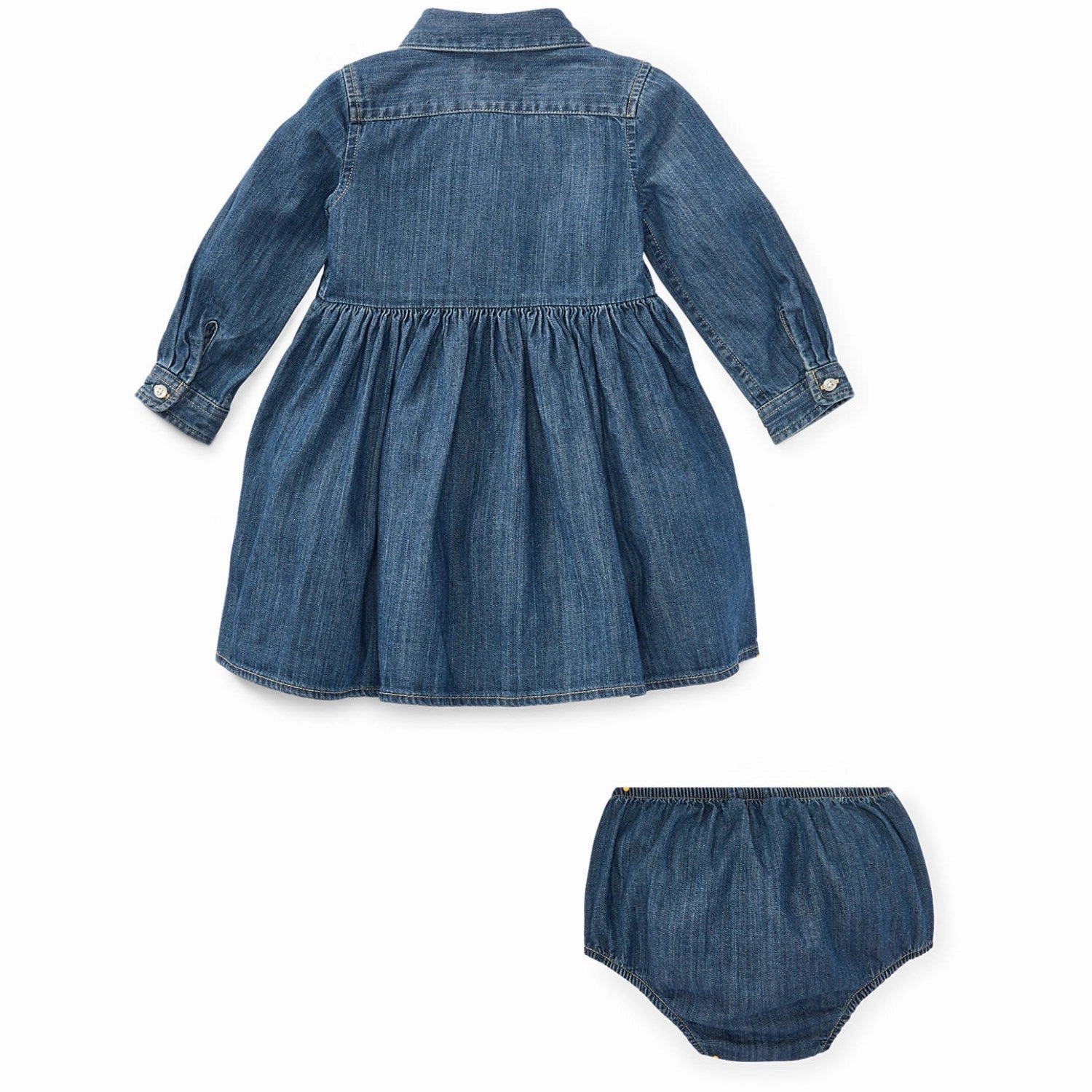Lightweight-Lining Airy Silk Ralph Lauren Baby Indigo Baby Girl Day Dress