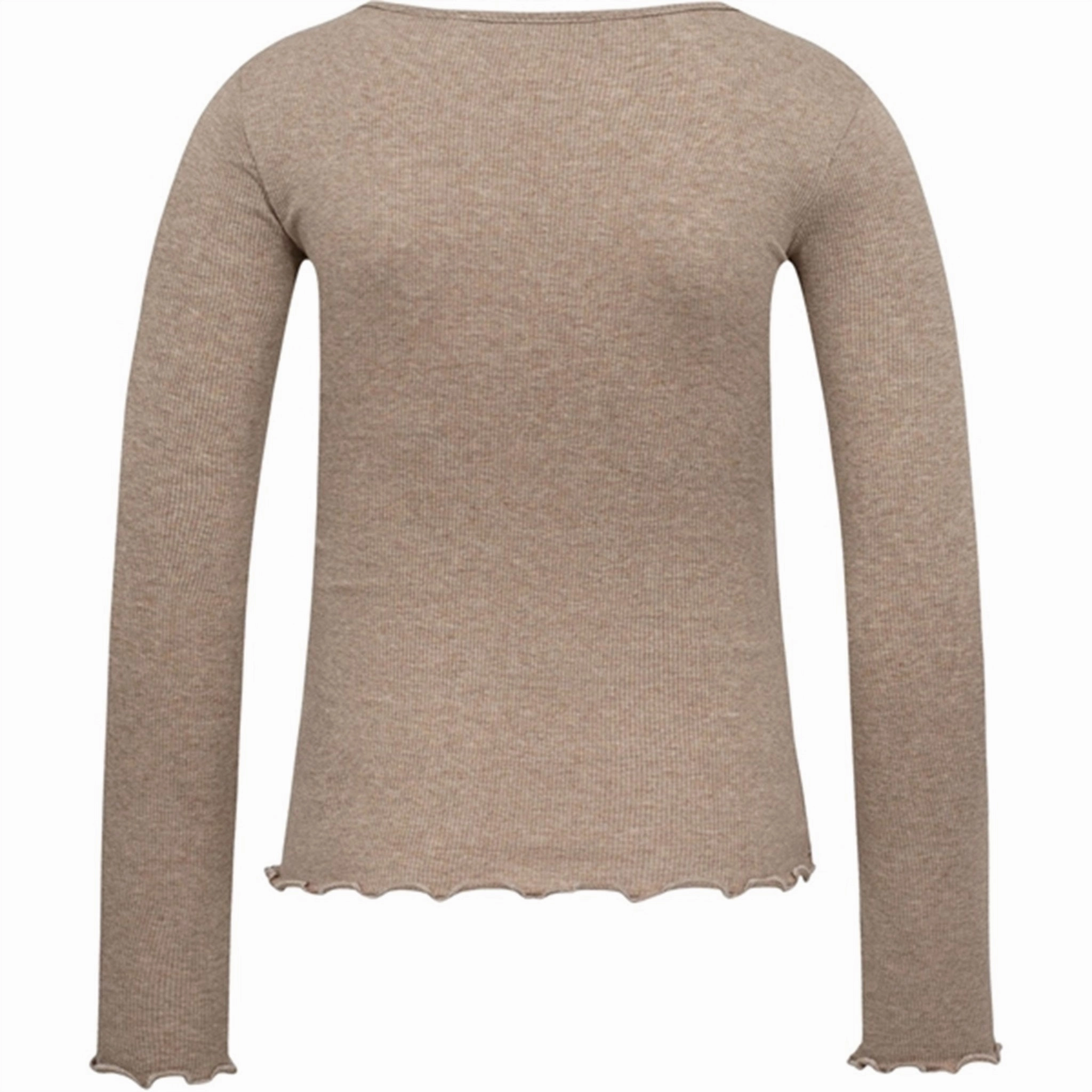 Sofie Schnoor Brown Melange Blouse Minimalist Closure Neutral Colors