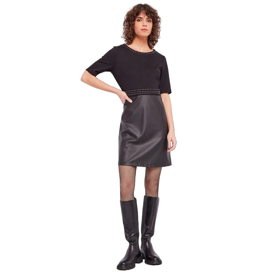 Gaud?? vestito manica corta con borchie da donna 321BD14003 2001 nero Easy Pretty