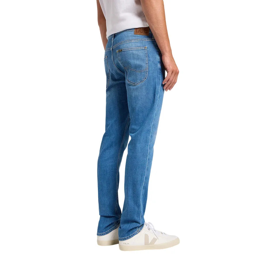 Lee pantalone jeans da uomo Luke Low Stretch 112363975 SILO blu medio Comfort Cushioning Casual Essentials