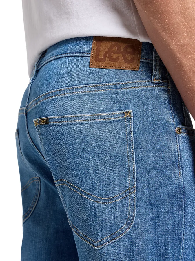 stain guard AntibacterialCoating Lee pantalone jeans da uomo Luke Low Stretch 112363975 SILO blu medio