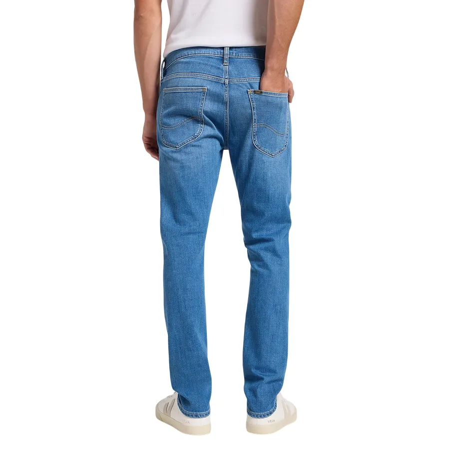 Wool blend Casual Comfort Fit Lee pantalone jeans da uomo Luke Low Stretch 112363975 SILO blu medio