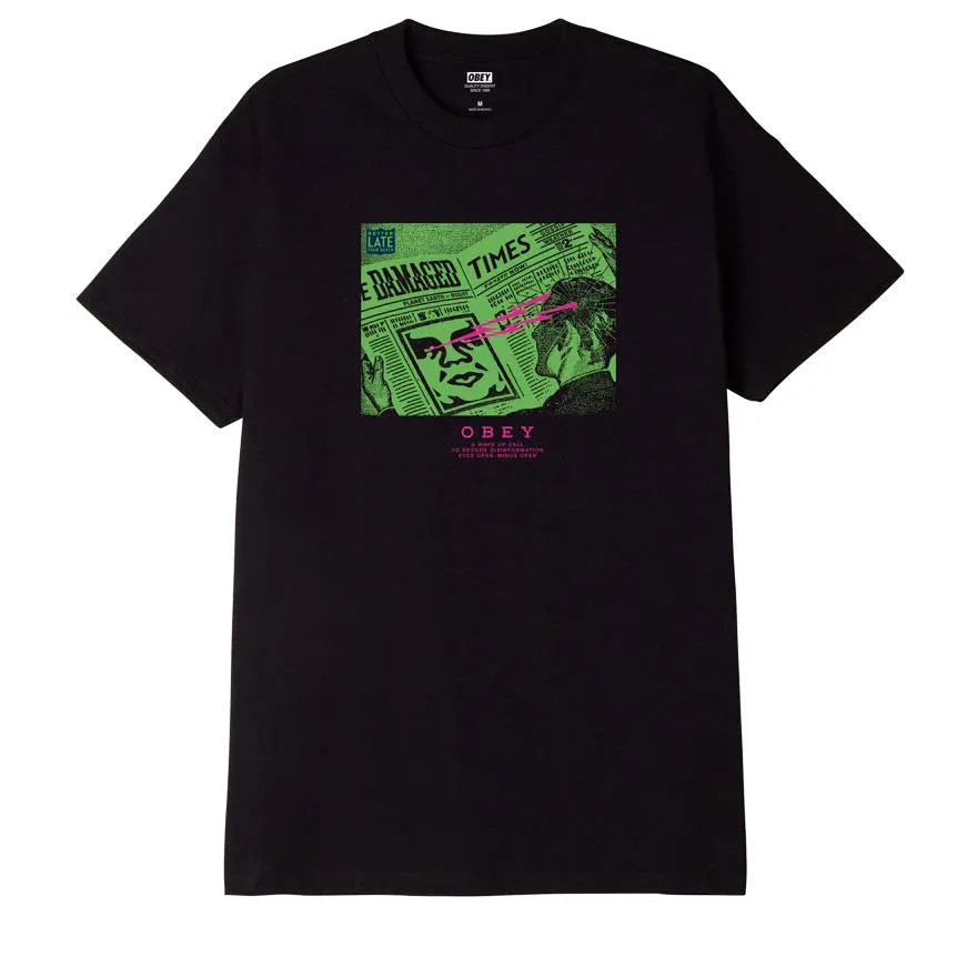 Obey maglietta manica corta Wake Up Call 165263436 nero Comfort and Breathable Hiking durability