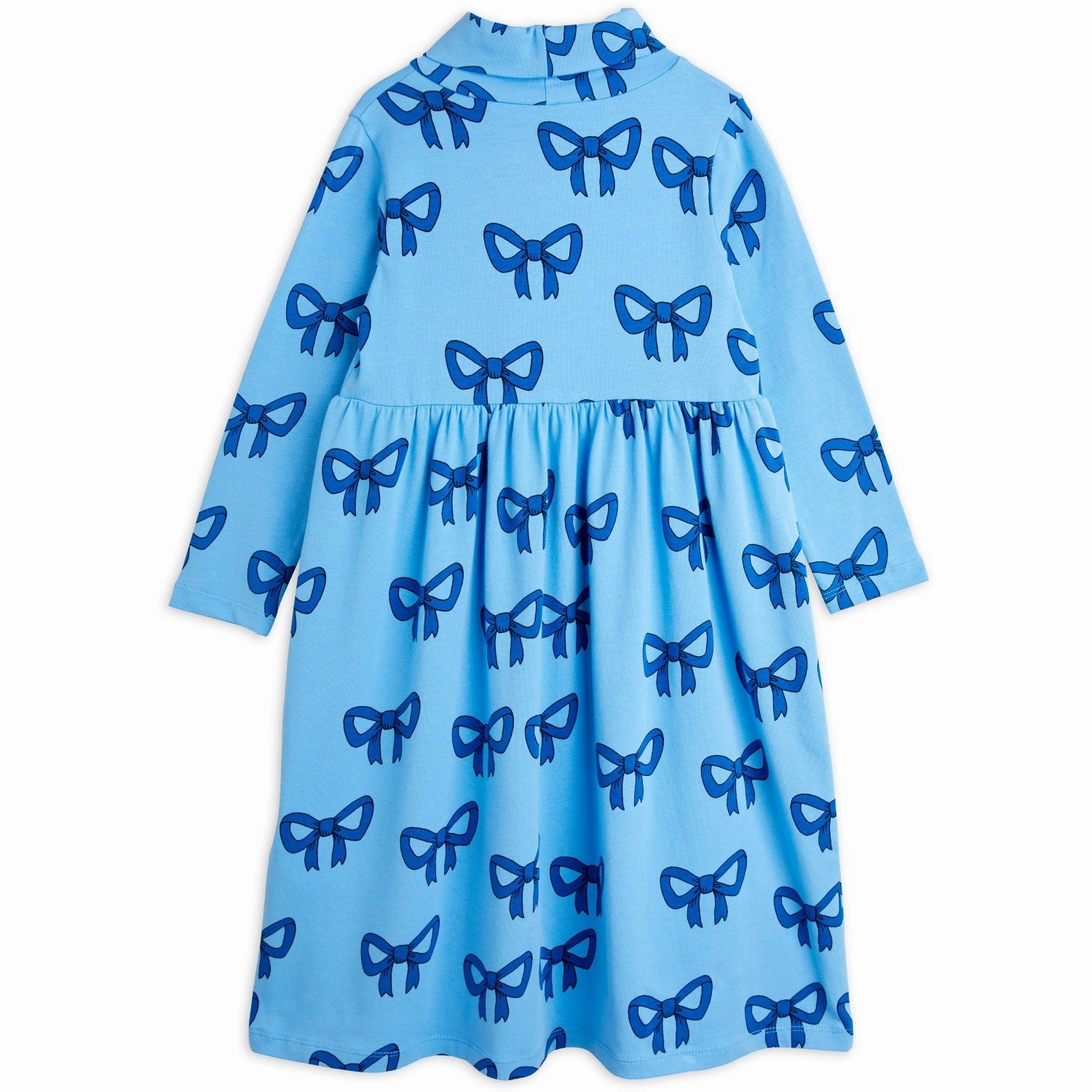 Mini Rodini Blue Bow Aop Dress Statement Neck
