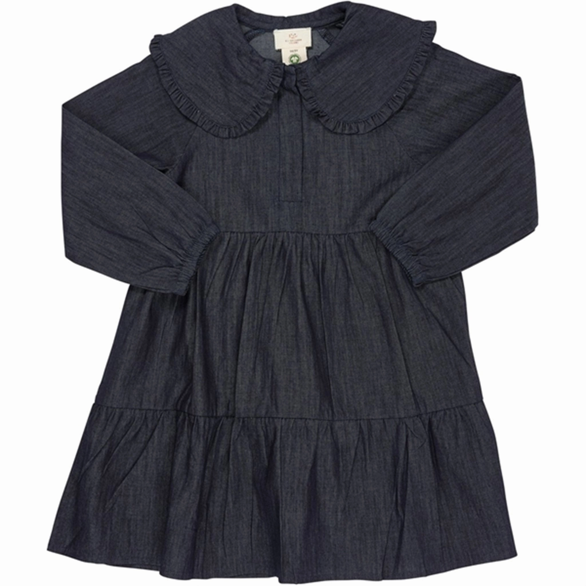 Copenhagen Colors Dk Denim Blue Denim Dress w. Collar Shine Moment
