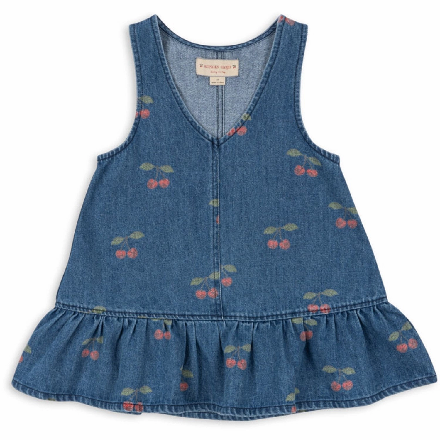 Konges Sl?jd Ma Grande Cerise Denim Magot Dress Gots Button-front