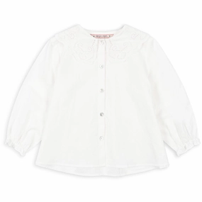 Athletic Cut Asymmetrical Cut Konges Sl?jd Optic White Rilo Collar Shirt Gots