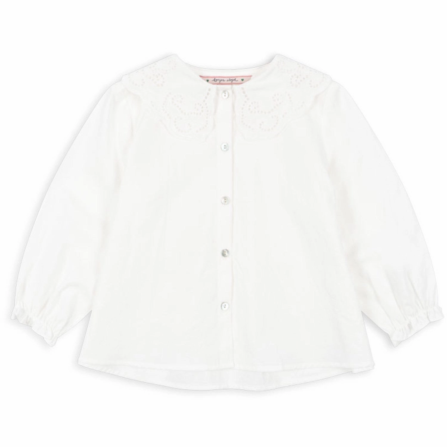 Athletic Cut Asymmetrical Cut Konges Sl?jd Optic White Rilo Collar Shirt Gots