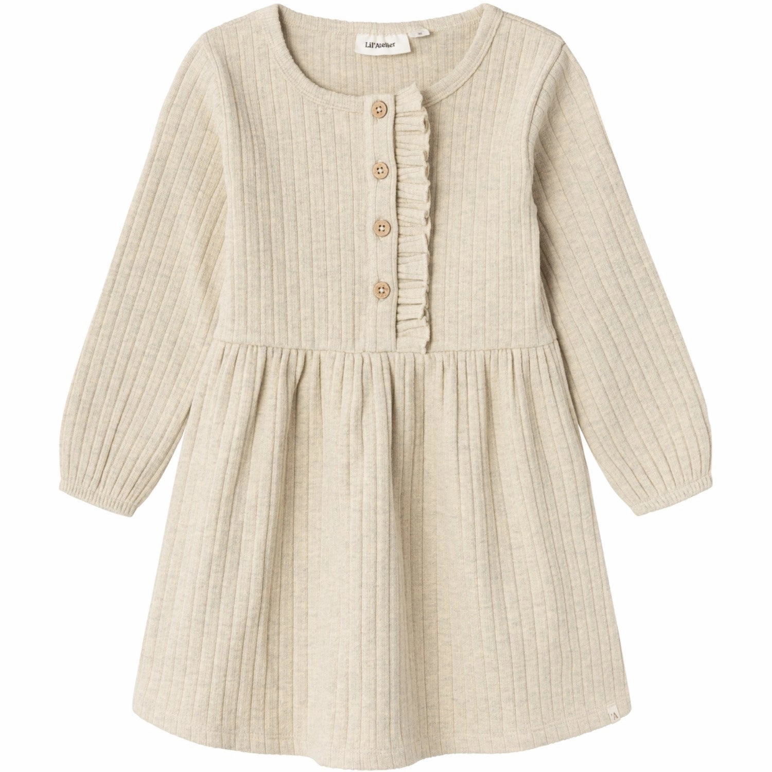 Lil'Atelier Bleached Sand Niva Dress Calm Texture