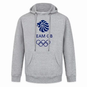 Adult Team GB Core Logo Hoodie - Grey Adjustable drawstring