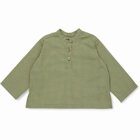 Eco Friendly Production Graduation Ceremony Lalaby Green Check Carlo Shirt Baby