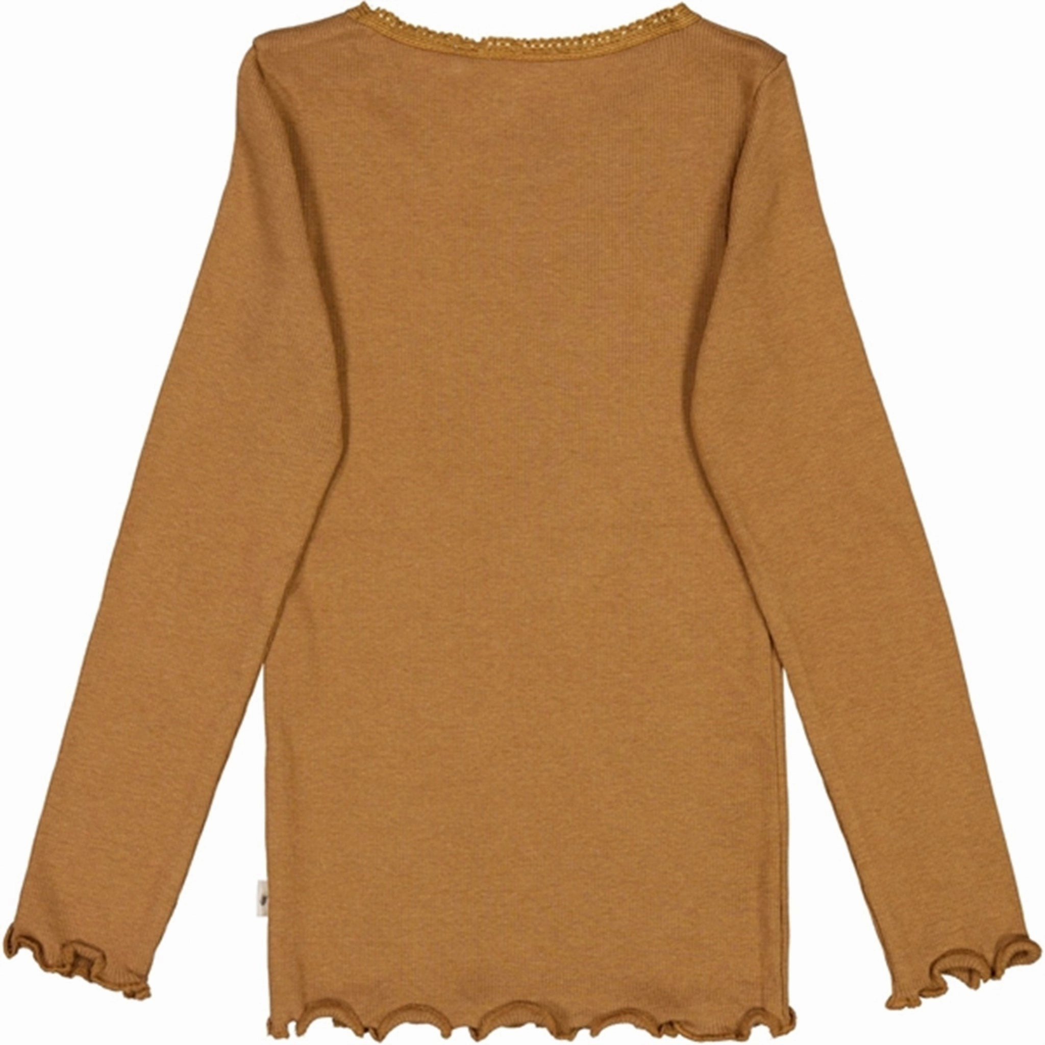 Low Maintenance Wheat Caramel Rib Lace Blouse