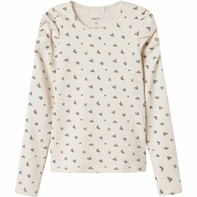 Name It Peyote Melange Olinne Slim Blouse Breathable Cotton