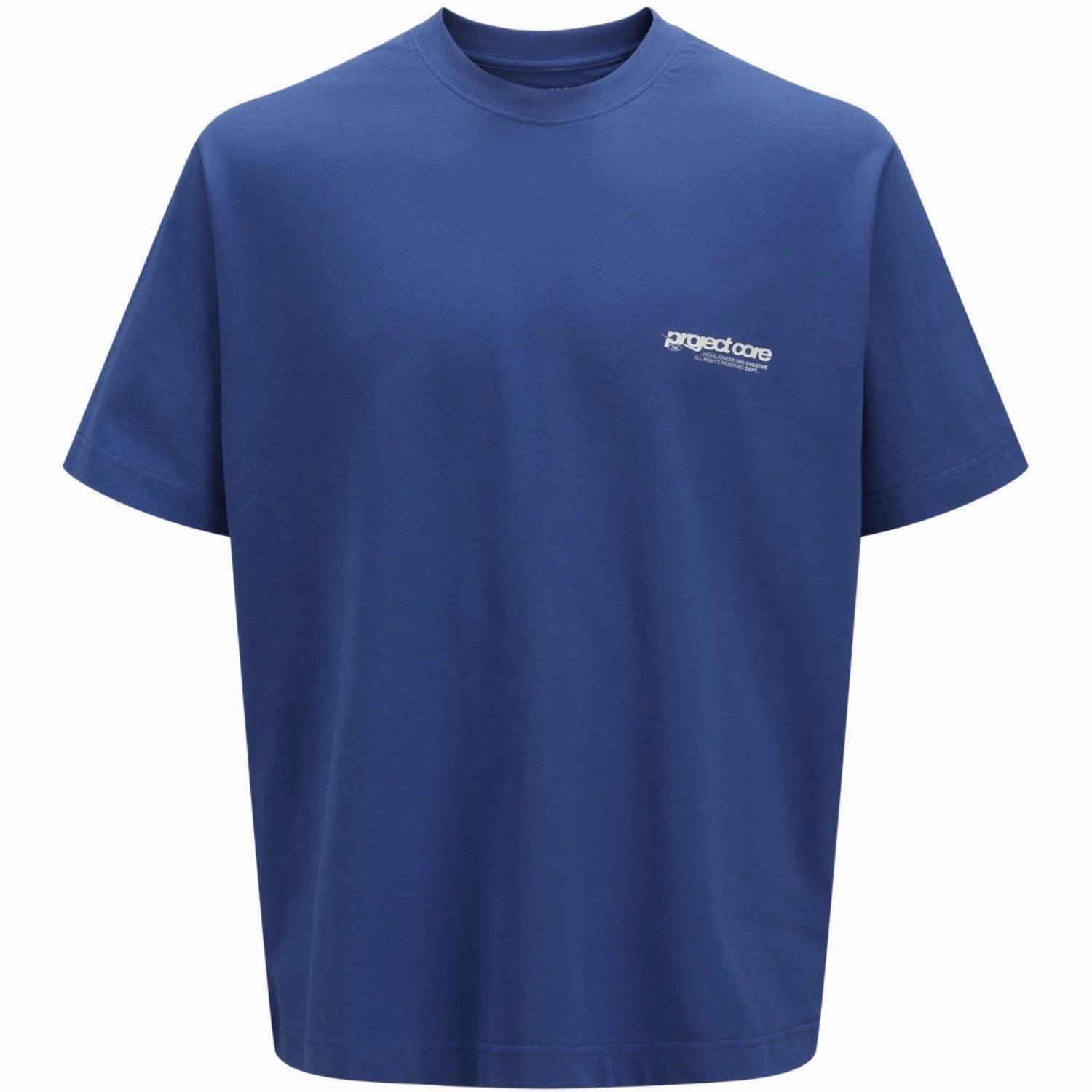 PreShrunkCotton Jack & Jones Junior Beaucoup Blue Union Back Print T-Shirt Crew Neck