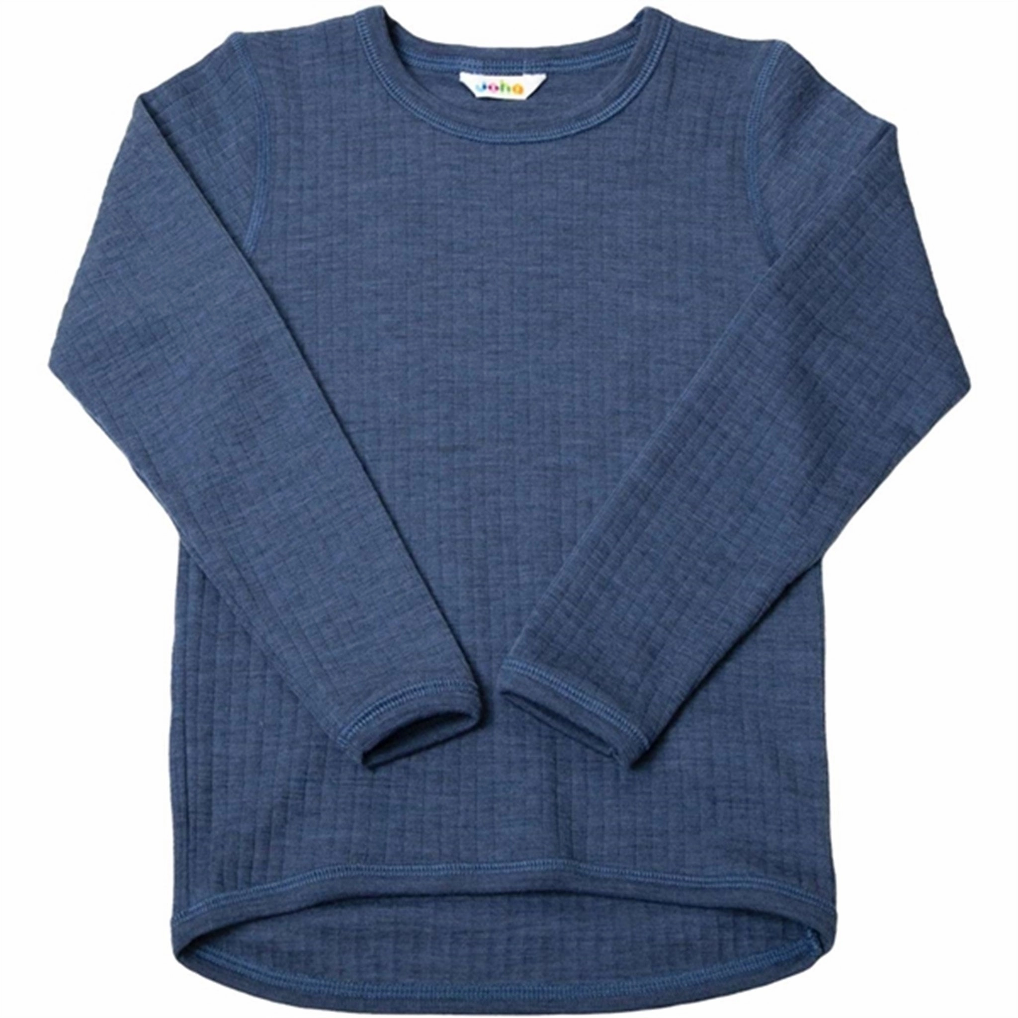 Layered Design Relaxed Silhouette Joha Wool Blue Melange Blouse