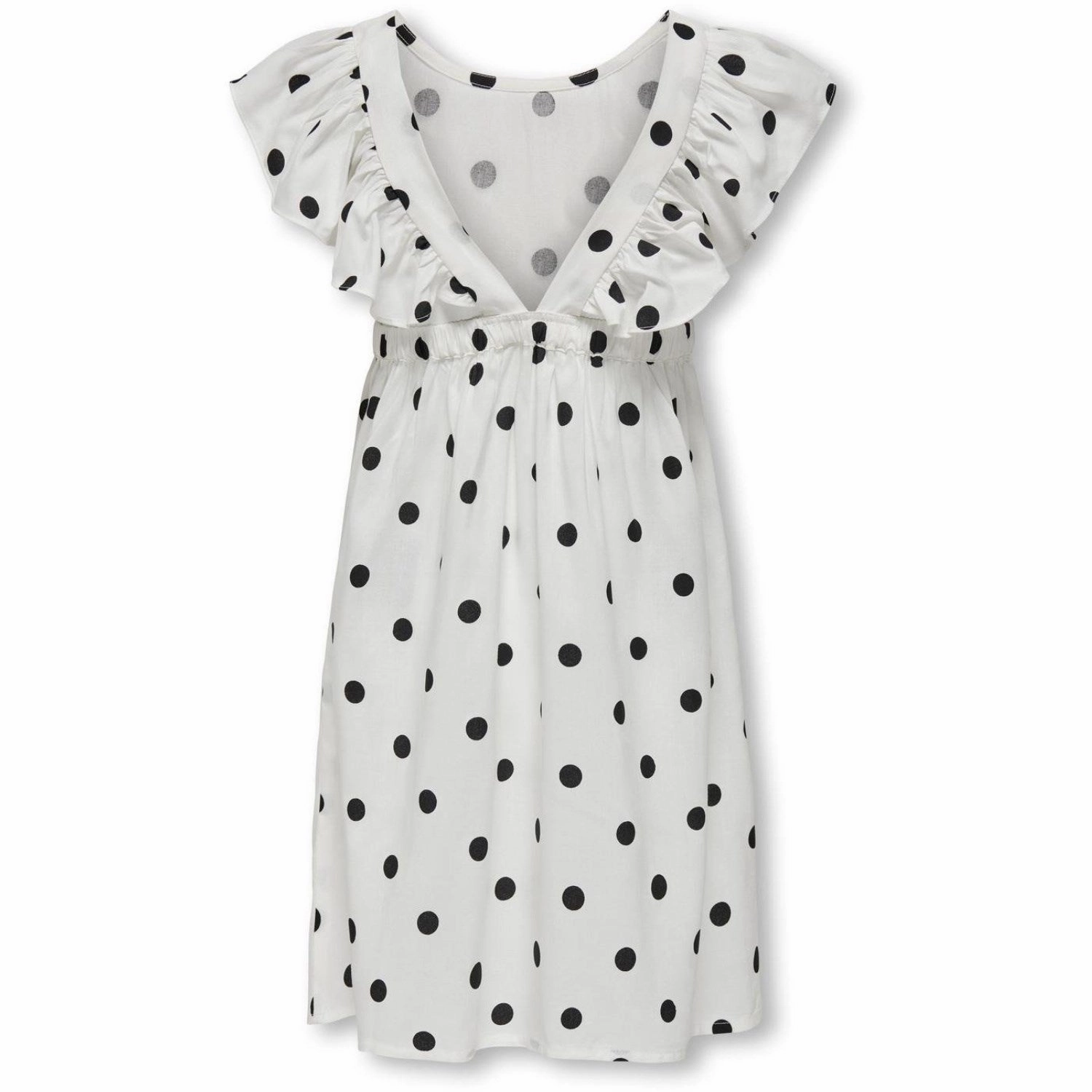 Basic essential Smooth Look kids ONLY Cloud Dancer Black Dot Dotty Detail Dress