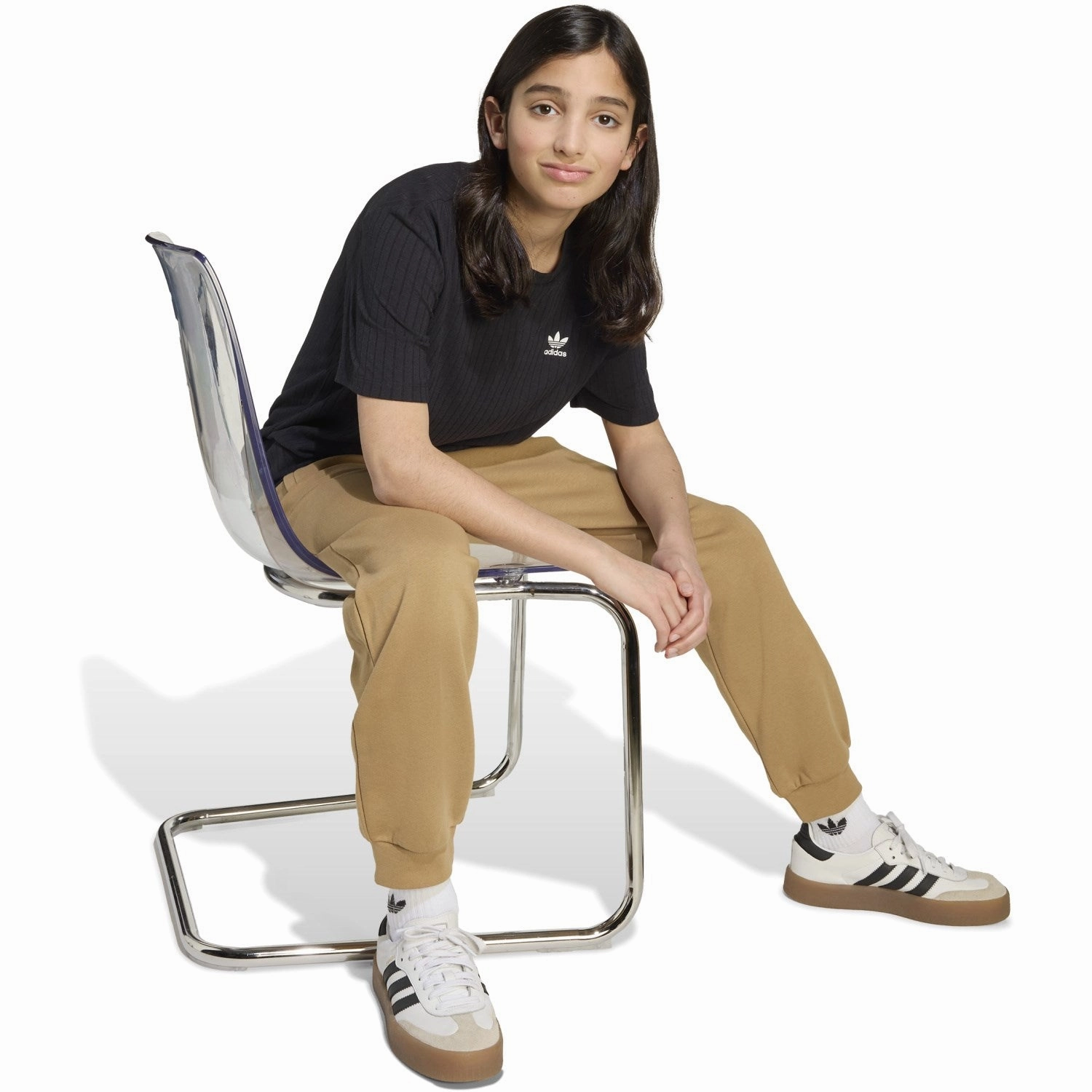 adidas Originals Black/White Wide Rib T-shirt Breathable knit