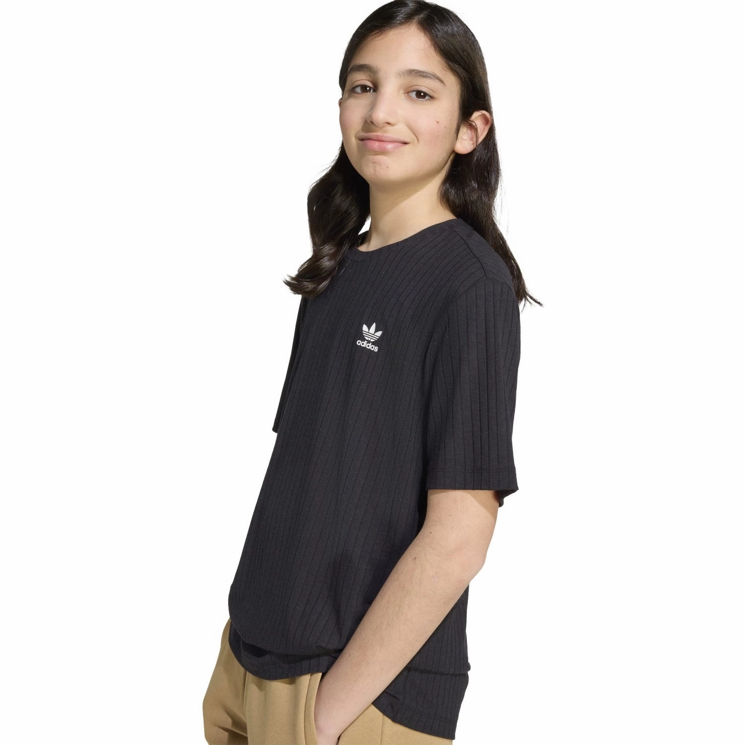 adidas Originals Black/White Wide Rib T-shirt Side Vent Design