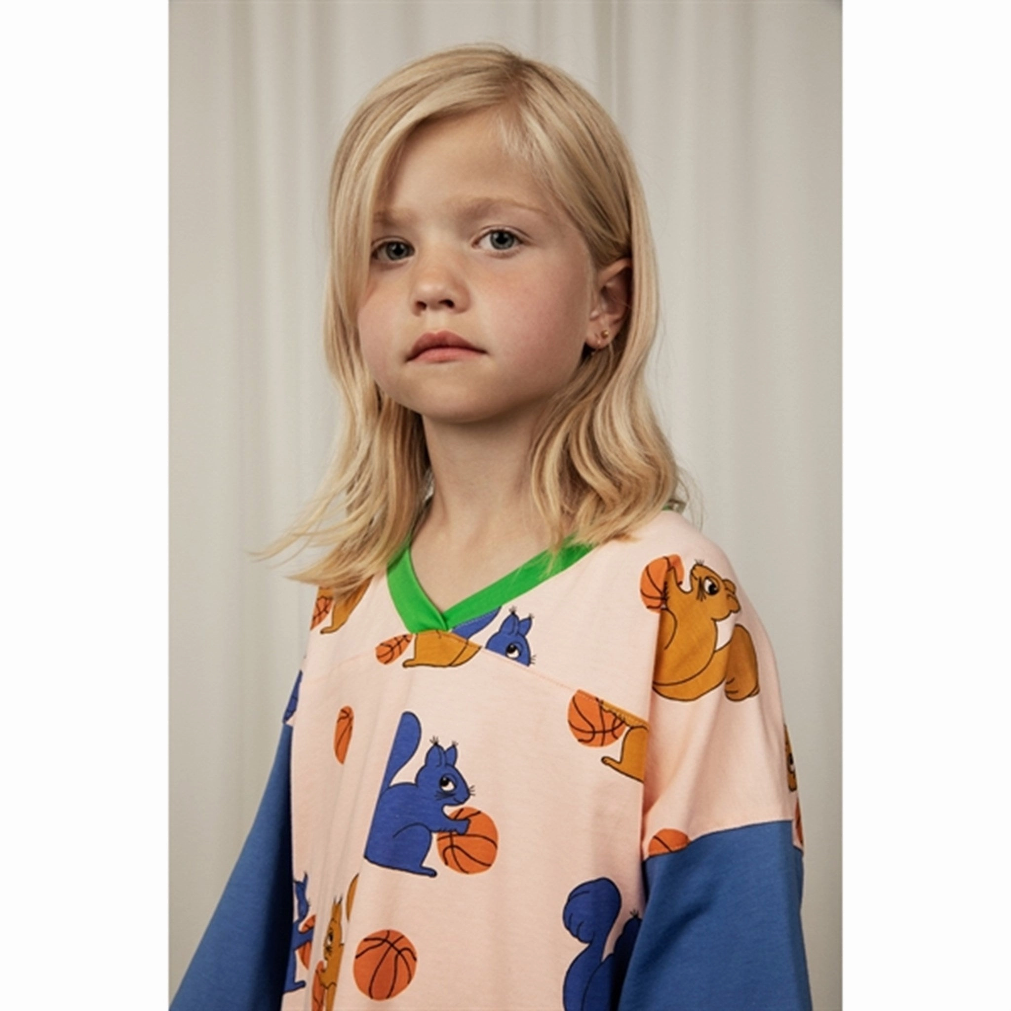 Neutral Color Crew Neck Design Mini Rodini Pink Squirrels Aop T-shirt Loose Fit