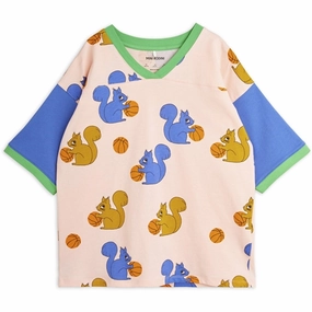 Casual Layer Wear Relaxed Comfort Look Mini Rodini Pink Squirrels Aop T-shirt Loose Fit