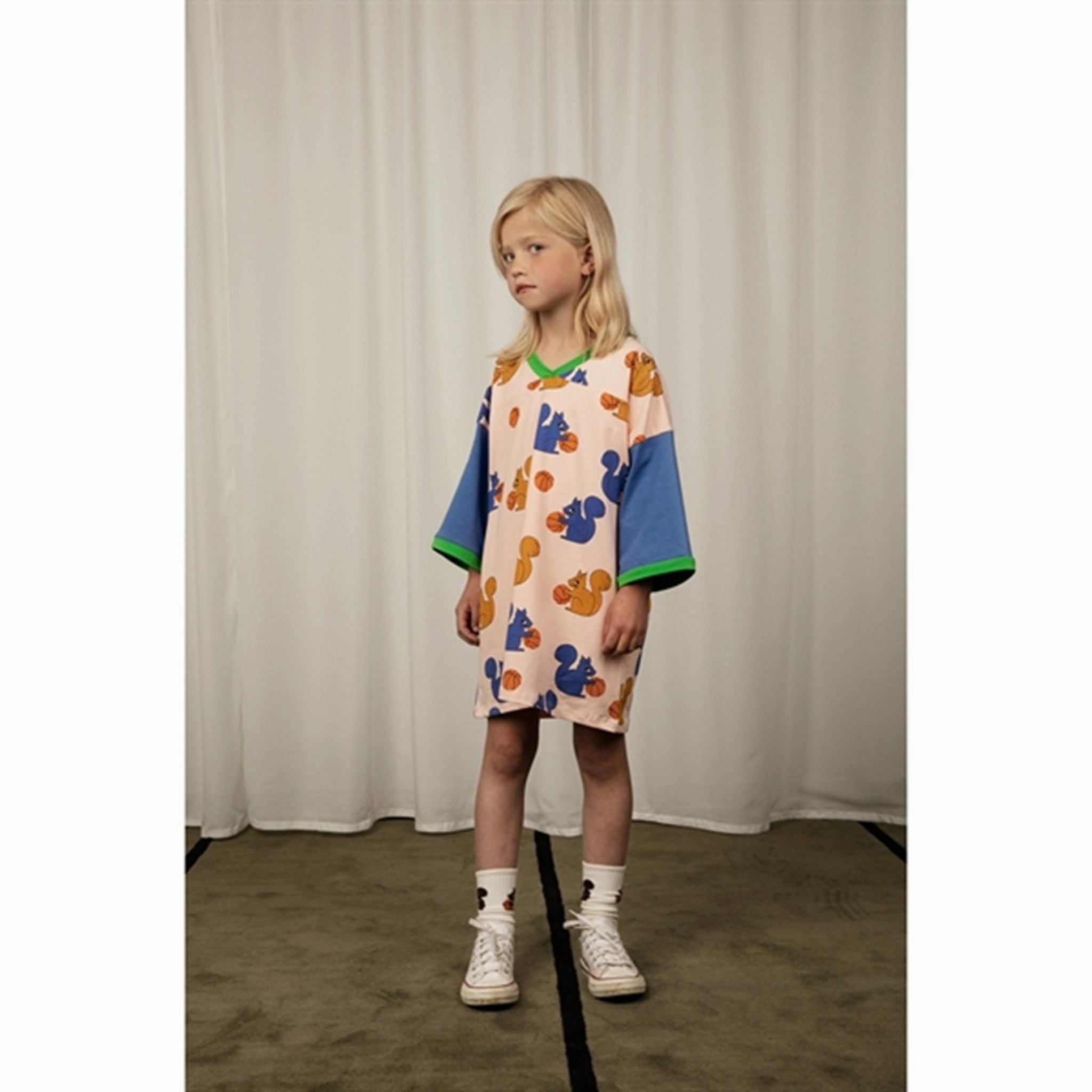 RibbedNeckBanding Mini Rodini Pink Squirrels Aop T-shirt Loose Fit