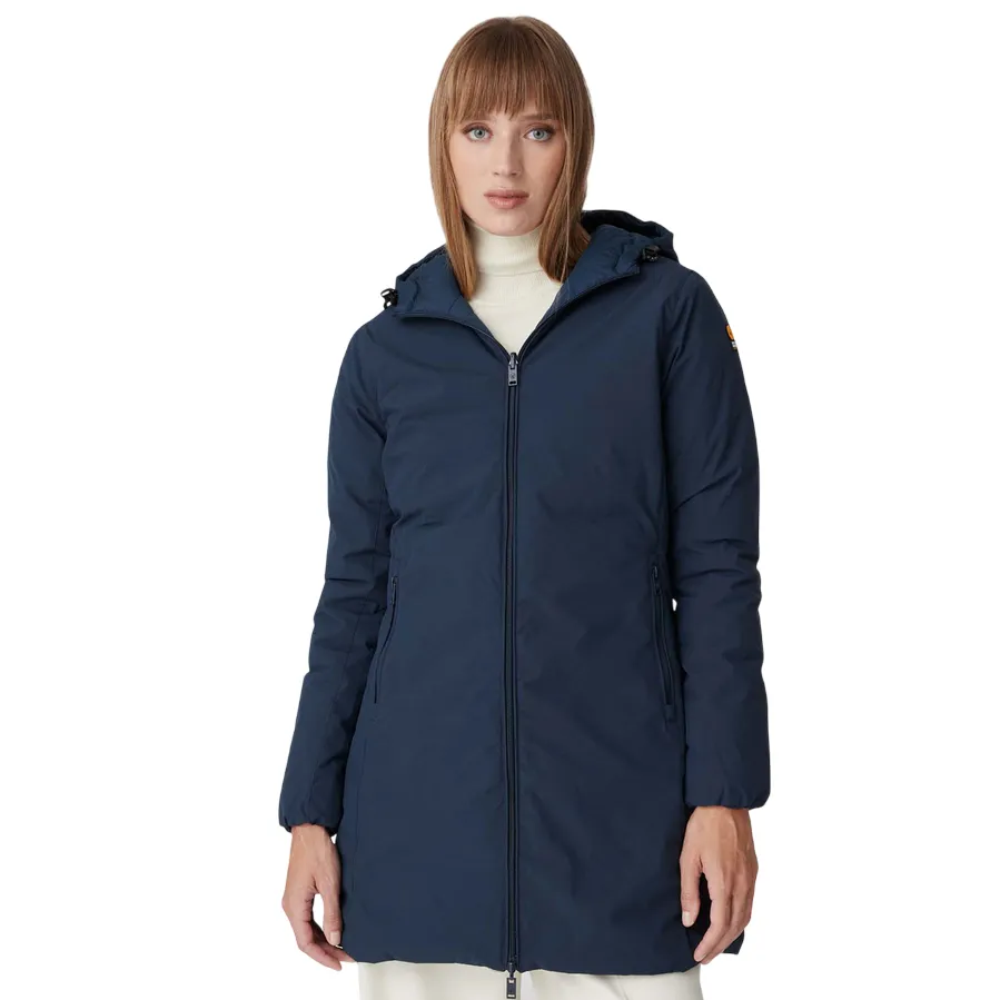 Windproof Wear rural people Ciesse Piumini Giacca da donna con cappuccio linea sfiancata e reversibile Jusy blu