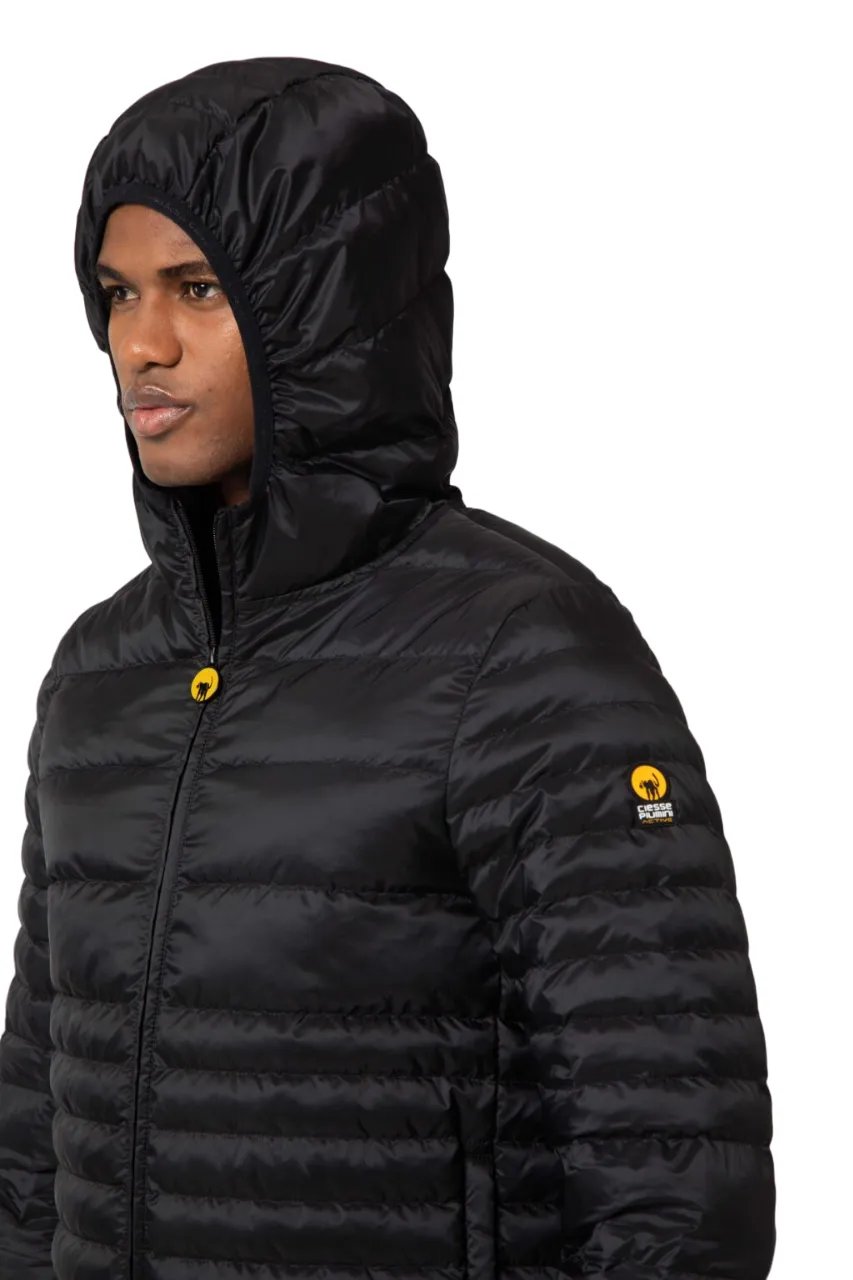 Ciesse Piumini Giacca da uomo corta con cappuccio Keefe nero Non Restrictive Collar