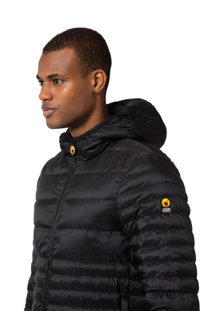 Custom Ciesse Piumini Giacca da uomo corta con cappuccio Keefe nero