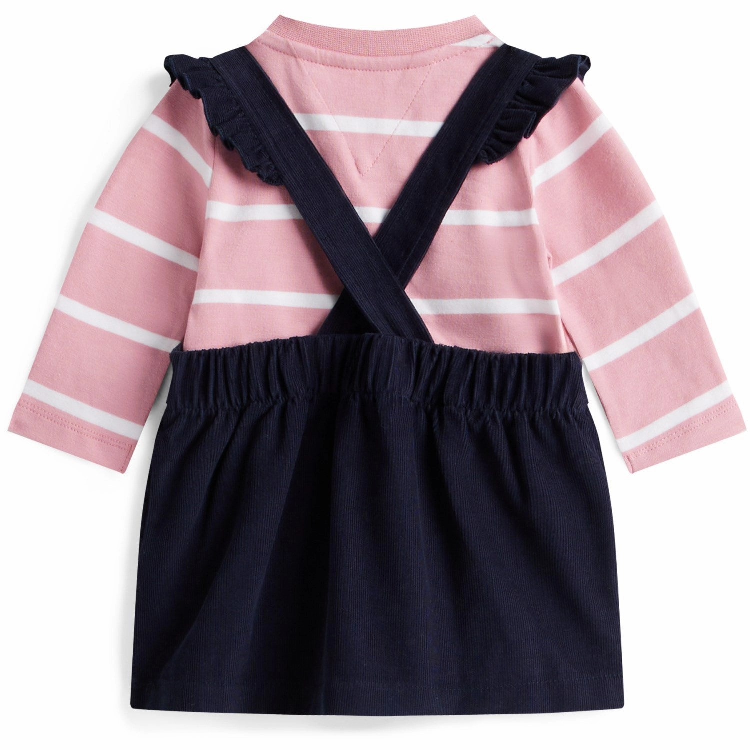 Flattering Lines Flowing Lines Tommy Hilfiger Dark Night Navy Baby Cord Dungaree Dress Set