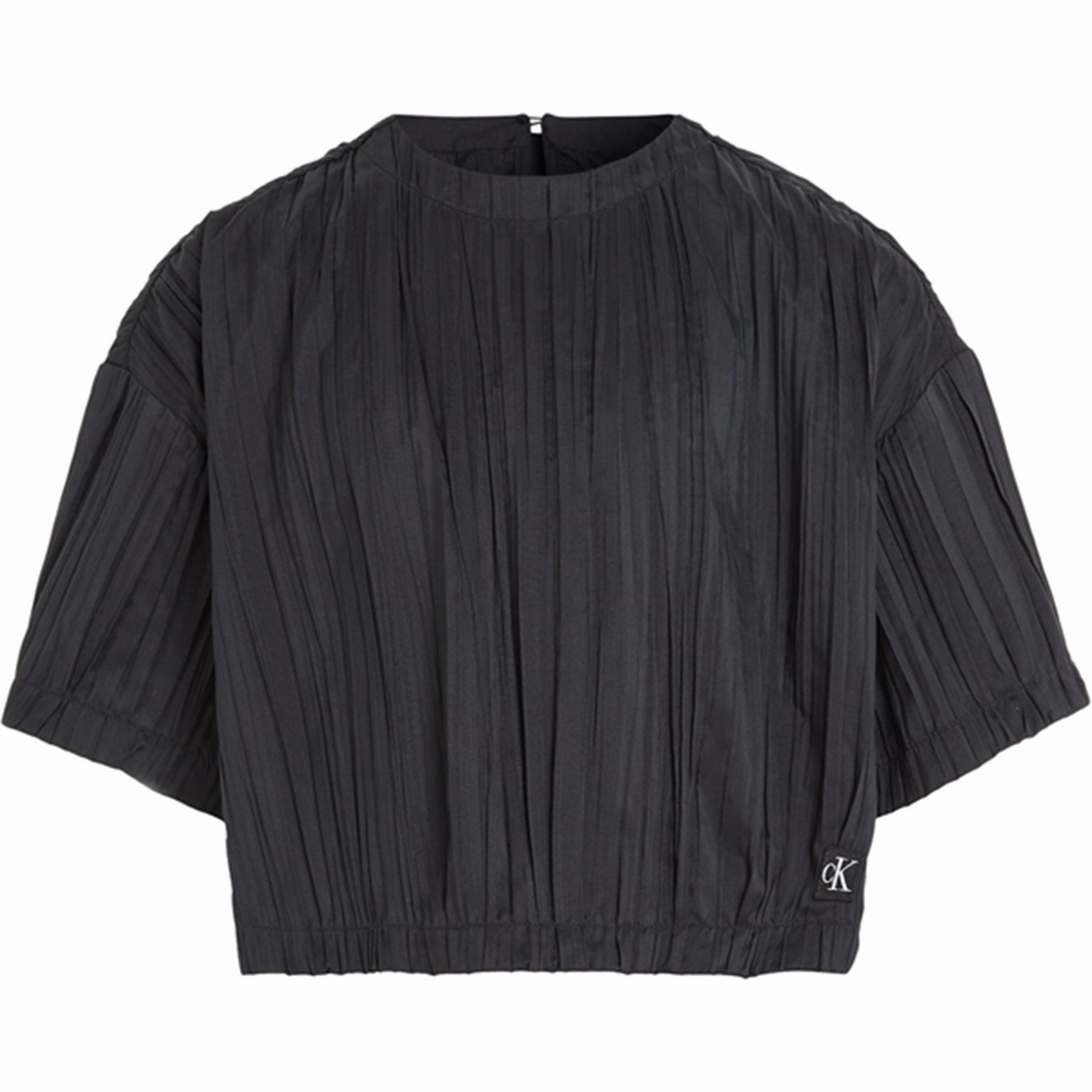 Effortless Style Calvin Klein Festive Plisse T-Shirt Ck Black