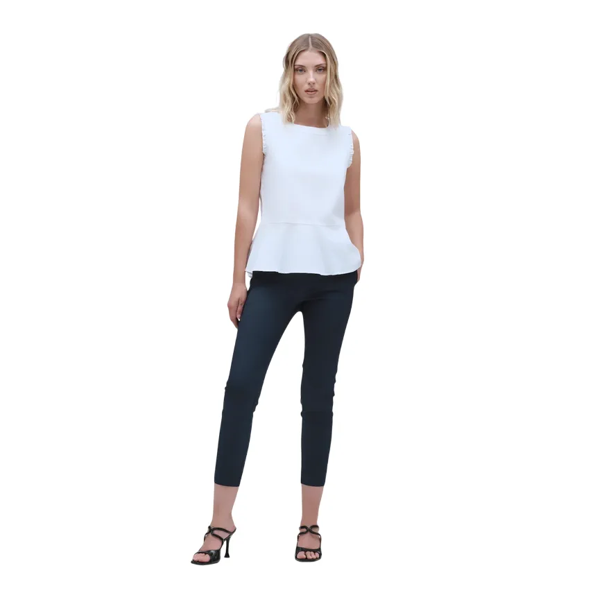 Griffai pantalone capri da donna in tessuto tecnico DGP6305 blu Wool blend