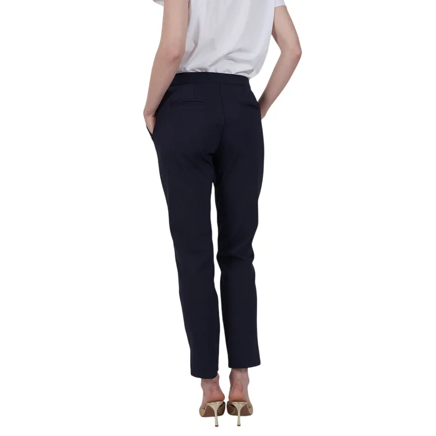 Yes Zee Pantalone Donna Chinos in Punto Milano 1016 P378 CE00 Blu Pull-on style Reinforced Stress Points