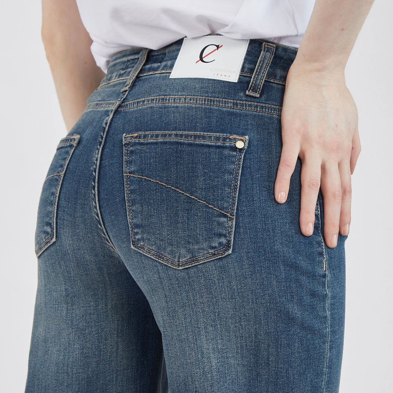 quick dry Caf??Noir Pantalone Denim Culotte Greta C7JJ3150 B007 blu medio chiaro