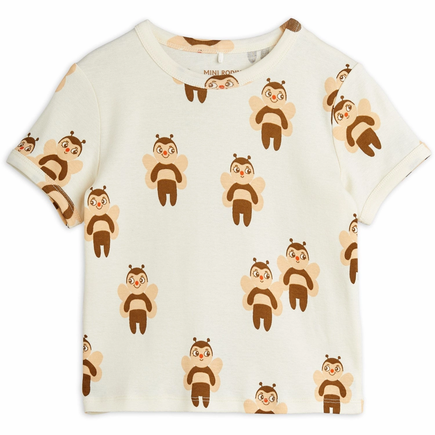 UVProtectionFinish Autumn coziness Mini Rodini Offwhite Bees AOP Ss Tee