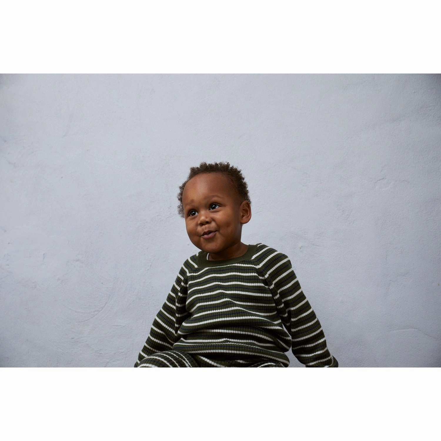 Copenhagen Colors Forrest Green Combi Merino Classic Rib Blouse Stretchable Fabric