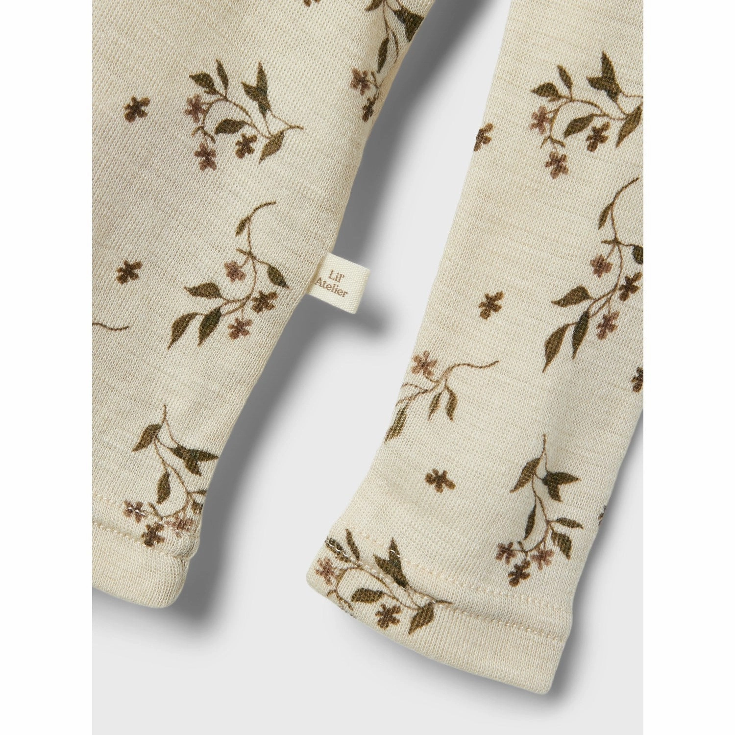 Lil'Atelier Sandshell Nimo Slim Wool/Modal Blouse AOP Fitted Shape Sweat-Absorbing