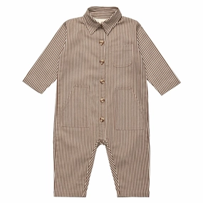 Eco Cozy Fl?ss Roast Brown Stripe Bob Onesie