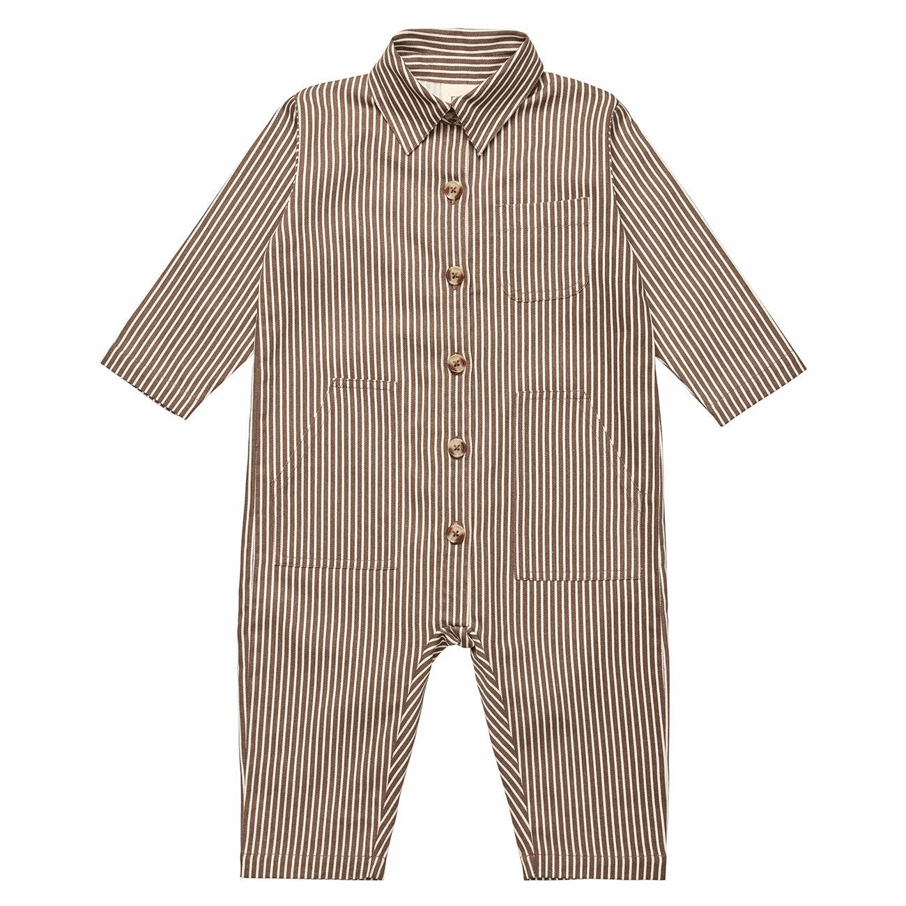 Eco Cozy Fl?ss Roast Brown Stripe Bob Onesie