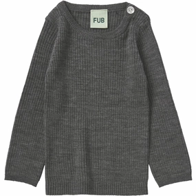 Sustainable Choice FUB Grey Melange Baby Rib Tee L/S