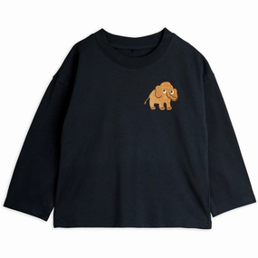 Mini Rodini Black Mammoth Sp Ls Tee Quick Dry Technology Versatile Style
