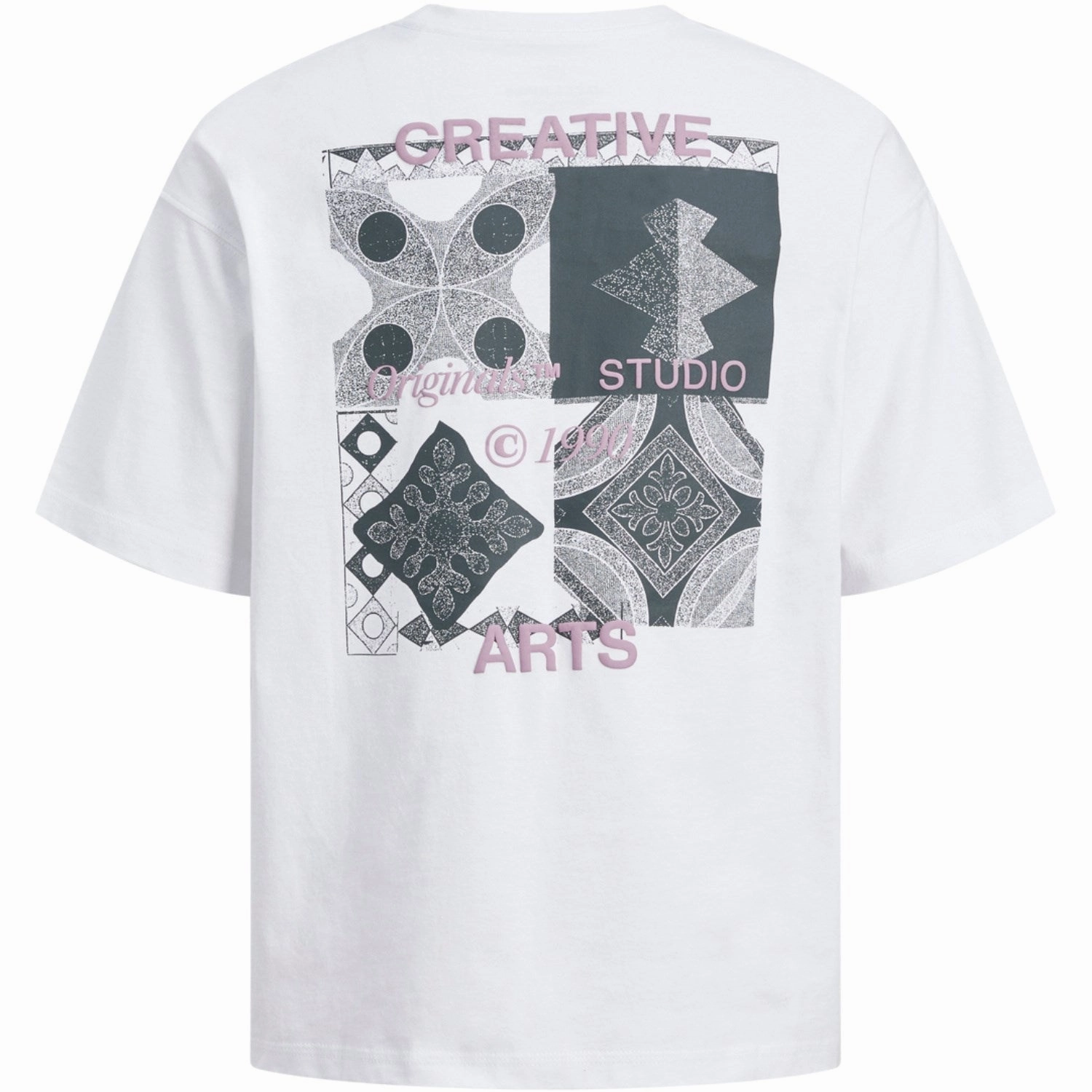 Comfortable Shape Jack & Jones Junior Bright White Ornoho Back Graphic T-Shirt Crew